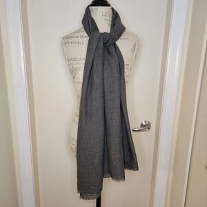 Grey Cotton Weave Mens Scarf